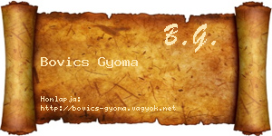 Bovics Gyoma névjegykártya